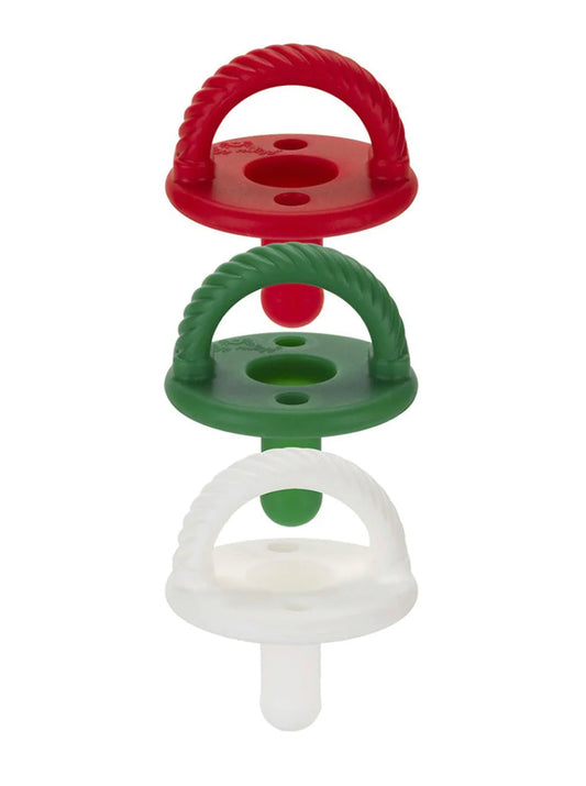 ITZY RITZY SWEETIE SOOTHER CABLE PACIFIER SET OF 3 HOLIDAY