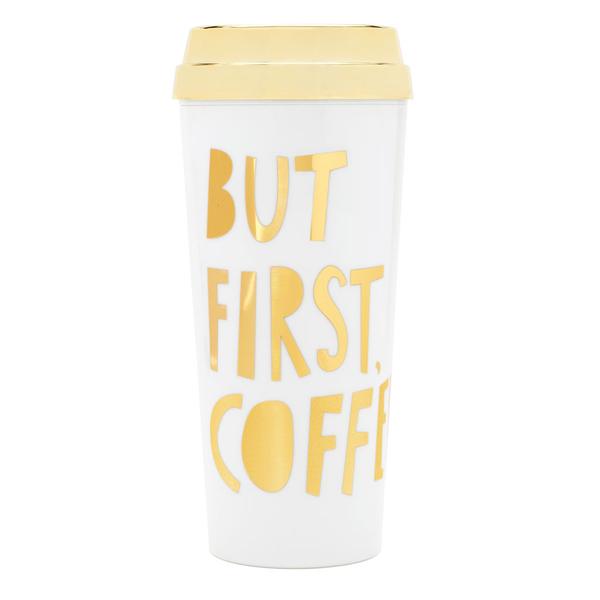 BUT FIRST COFFEE GOLD THERMAL MUG