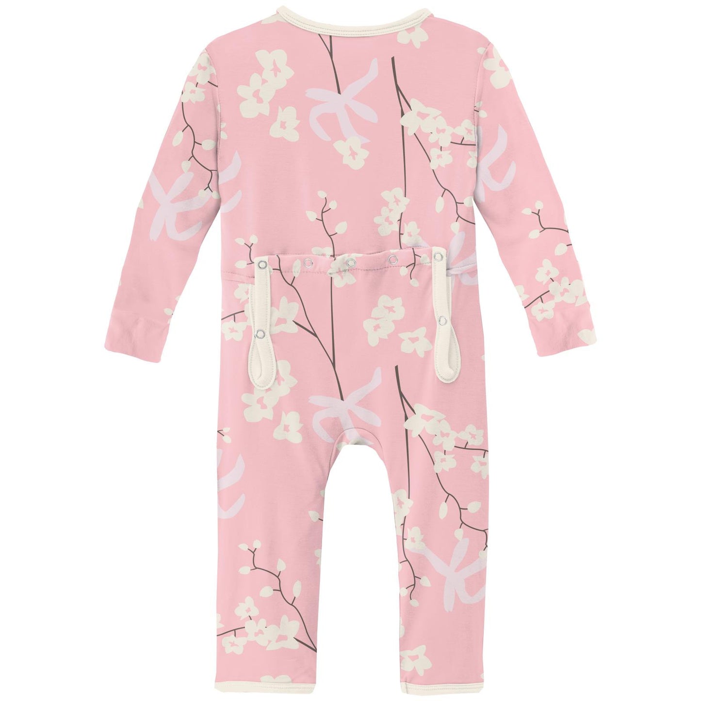 KICKEE PANTS PRINT COVERALL WITH ZIPPER - LOTUS ORCHID PRINT