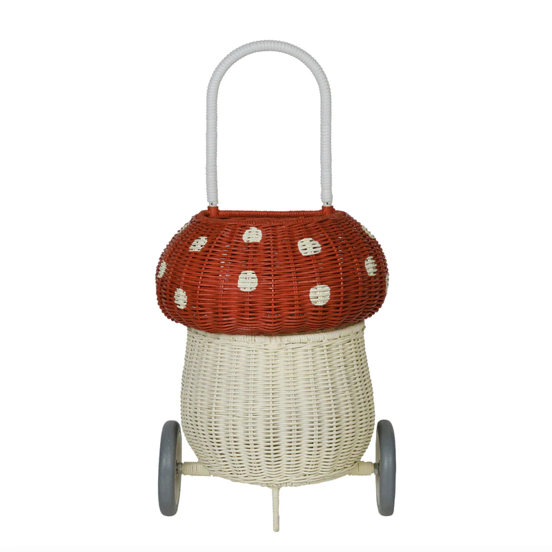 RATTAN MUSHROOM LUGGY - RED - RED/WHITE