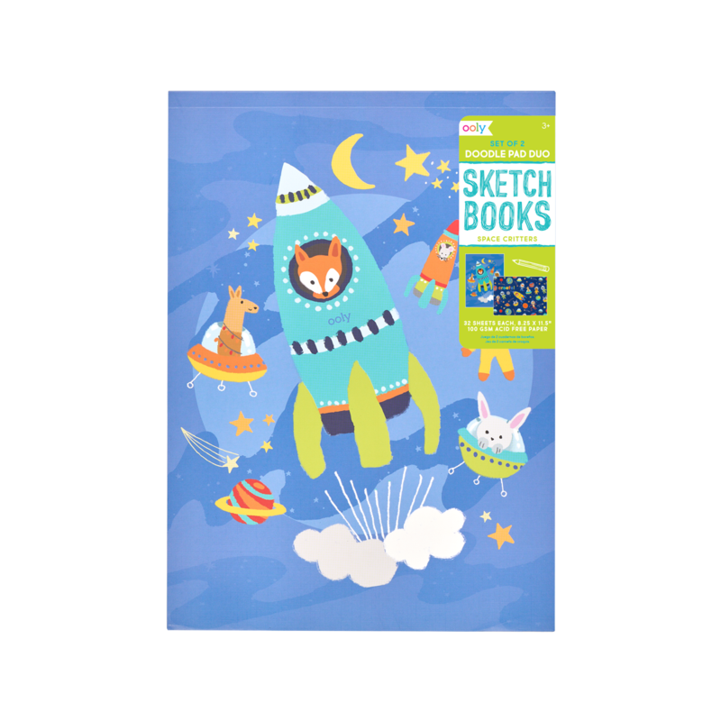 DOODLE PAD DUO SKETCHBOOK - SPACE CRITTERS-SET OF 2