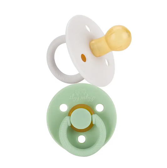 ITZY SOOTHER MINT/WHITE NATURAL RUBBER PACIFIER SET