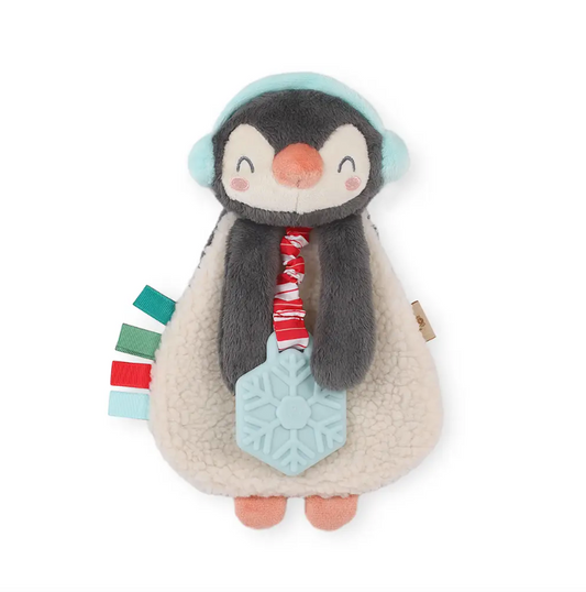 ITZY RITZY LOVEY HOLIDAY PENGUIN PLUSH + TEETHER TOY