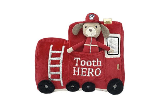 FIRE TRUCK TOOTH HERO DOLL AND PILLOW SET