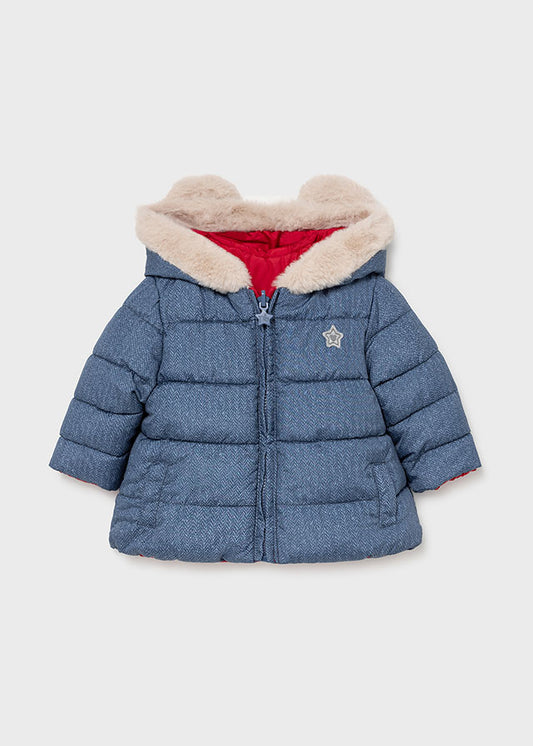 MAYORAL REVERSIBLE COAT WITH EARS - RED/BLUE