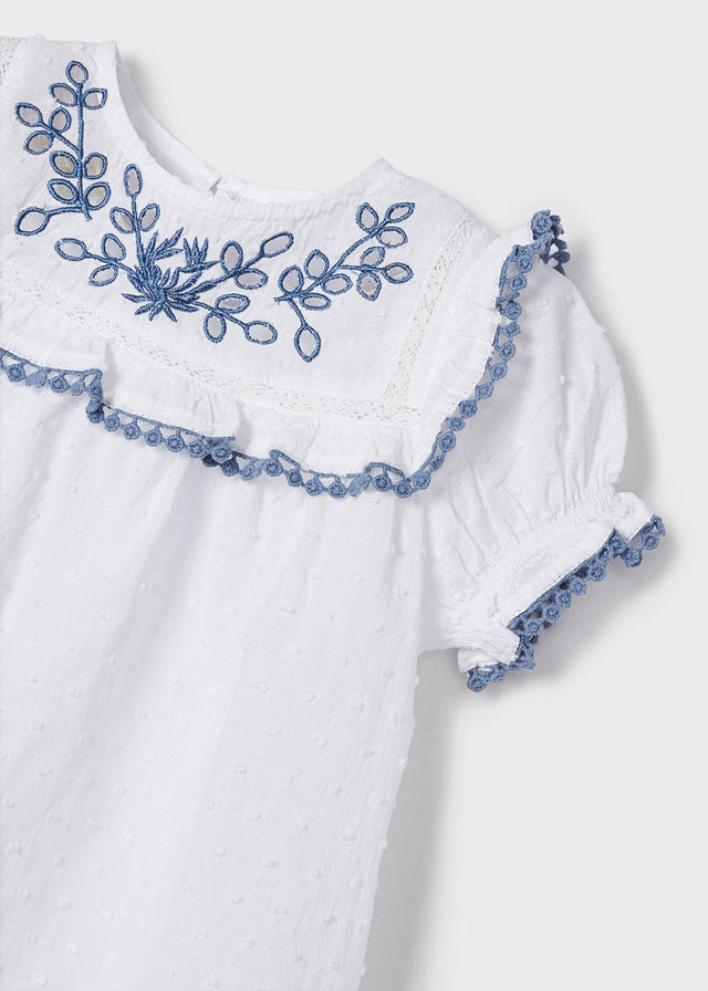 MAYORAL PLUMETI EMBROIDERED BLOUSE