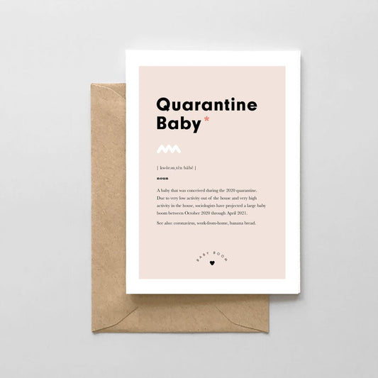 QUARANTINE BABY DEFINITION CARD