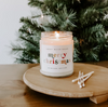 MERRY CHRISTMAS SOY CANDLE CLEAR JAR - 9OZ