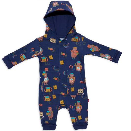 FIRST CLASS ORGANIC COTTON MAGNETIC HOODED COVERALL