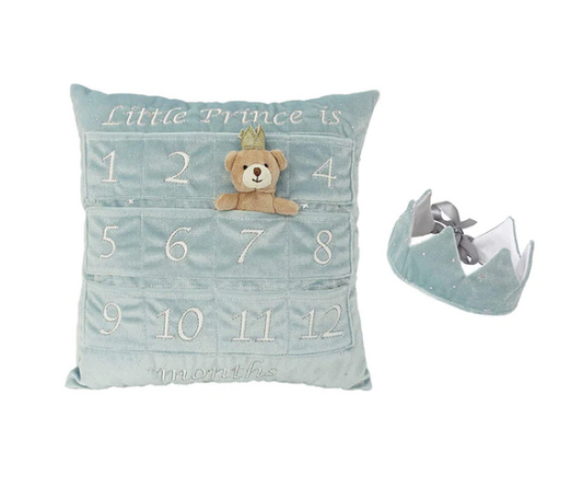 MON AMI PRINCE FIRST YEAR PILLOW AND CROWN GIFT SET