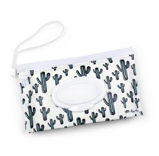 CACTUS CREW TAKE AND TRAVEL POUCH REUSABLE WIPES CASE