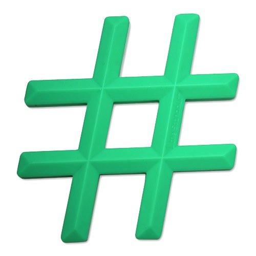 SILICONE HASHTAG GREEN TEETHER