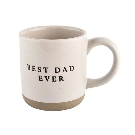 BEST DAD EVER - CREAM STONEWARE COFFEE MUG - 14OZ